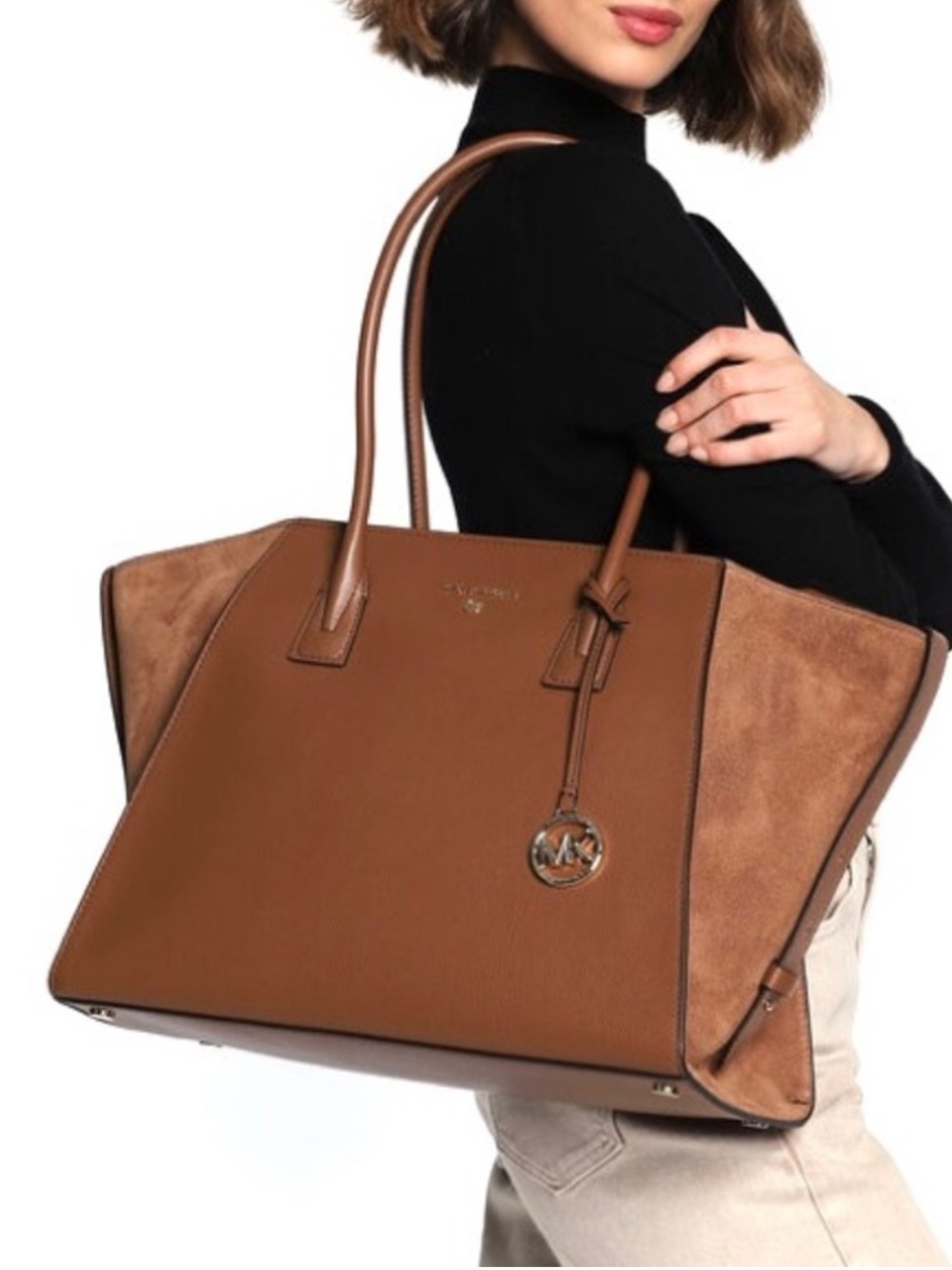 Michael Kors Avril X-Large Brown Leather Tote Bag